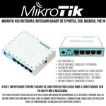 ROTEADOR MIKROTIK RB750GR3 5P GIGABIT NOVO 