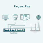 Switch Metalico com gerenciamento 8 portas Gigabit Tp-link TL-SG108E Recondicionado 
